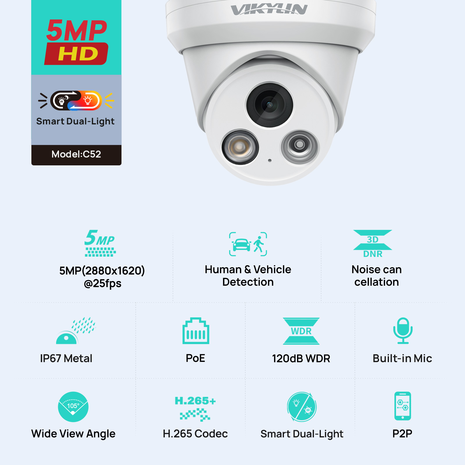 Home Security Service - Уличная IP-камера VIKYLIN 5 МП с