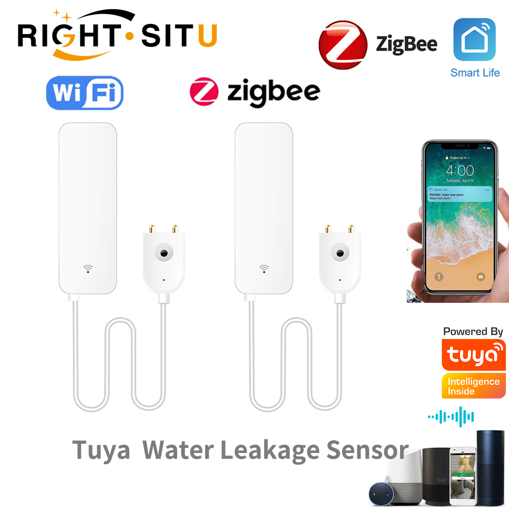 Home Security With Ai - Датчик утечки воды Tuya Wi-Fi, детектор