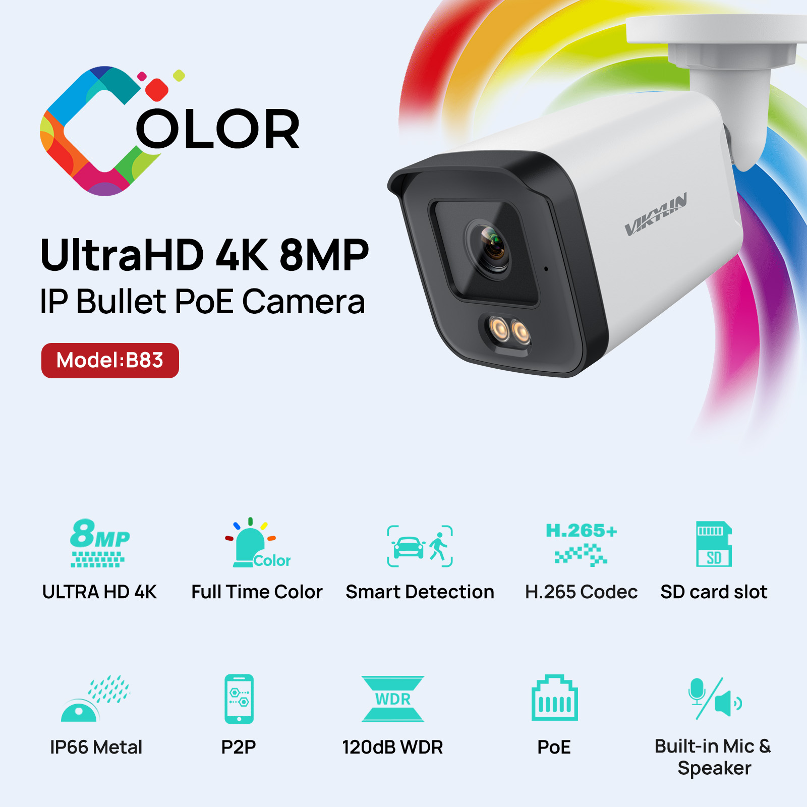 Home Security Service - Уличная IP-камера видеонаблюдения VIKYLIN Full Colo