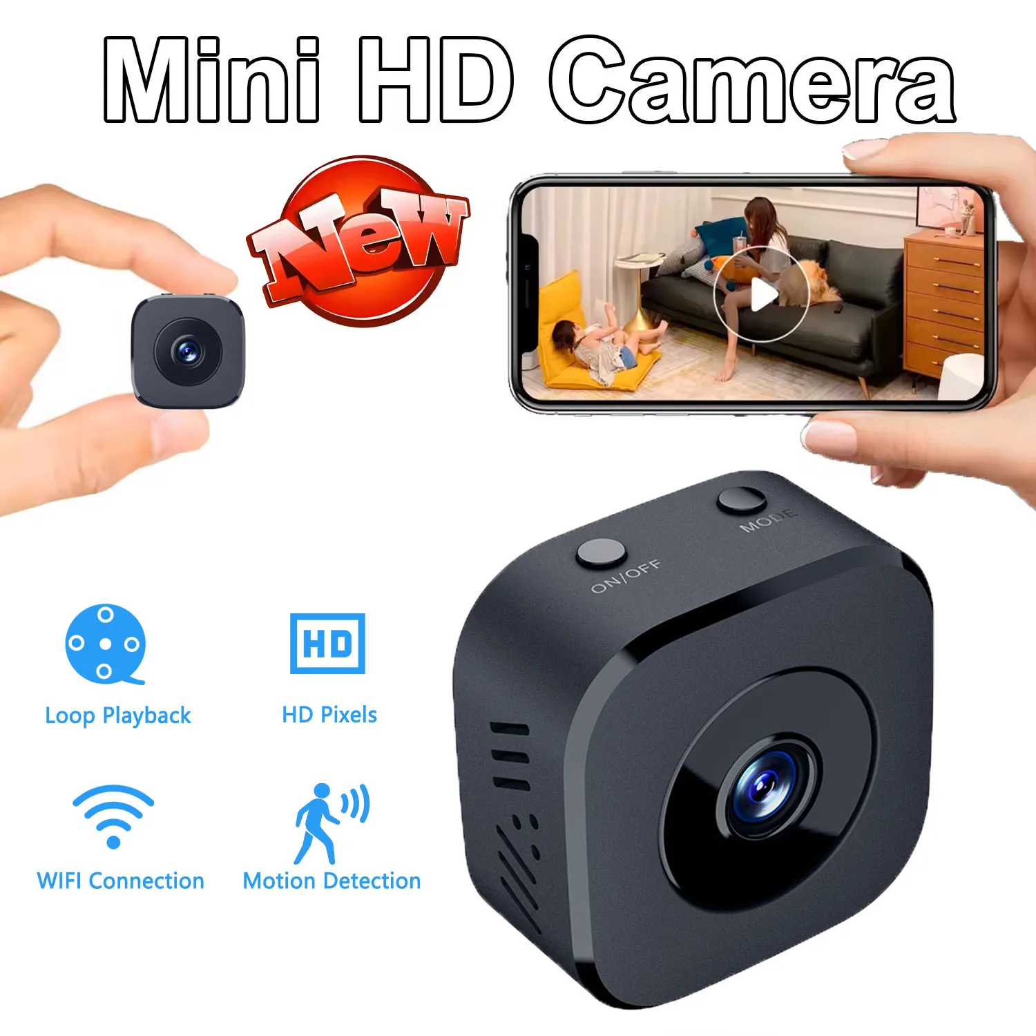 Home Security Lidar - Камера безопасности, мини-полноцветная камера ночного видения,