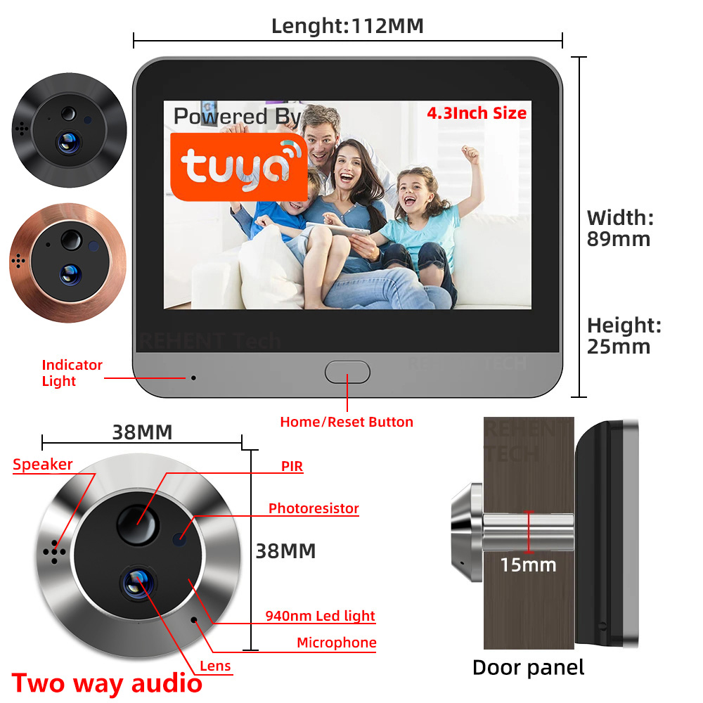 Peephole Camera Viewer - Миниатюрный цифровой дверной видеоглазок с двусторонней