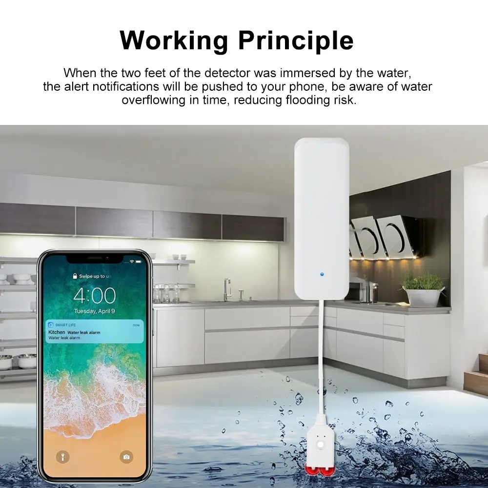 Умный датчик утечки воды Tuya, – обзор и цена Home Security With Ai