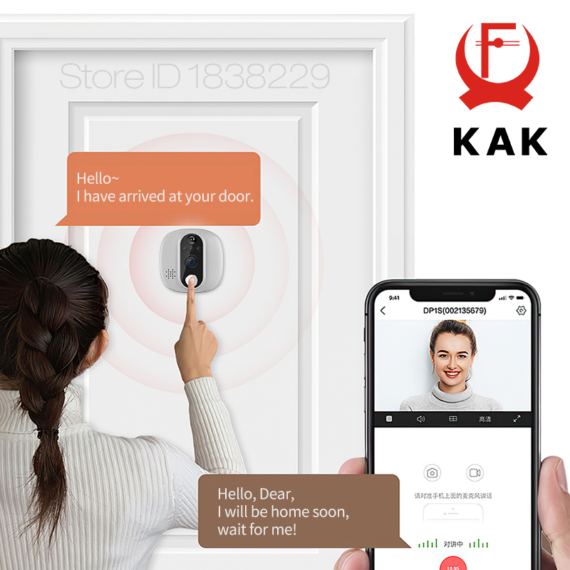 Умный Wi-Fi видеодомофон KAK с – обзор и цена Peephole Camera Viewer